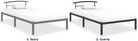 Szare metalowe łóżko w stylu loftowym 100x200 cm - Mohn