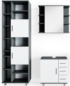 Zestaw mebli łazienkowych antracyt 60x33x60.8 ilias