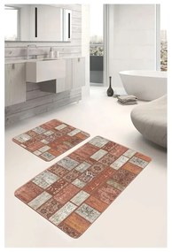 Brązowe aksamitne dywaniki łazienkowe zestaw 2 szt. 60x100 cm – Mila Home