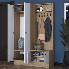 Zestaw do przedpokoju Pone White and Walnut I