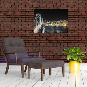 Obraz na szkle - Brooklyn Bridges i Nowy Jork (70x50 cm)