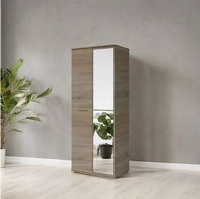 Szafa Otwierana Dwudrzwiowa z Lustrem 80cm x 200cm  TRUFLA | Półki + Wieszak