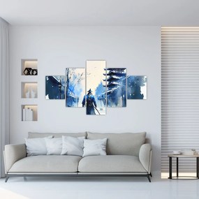 Obraz - Samuraj, akwarela (125x70 cm)
