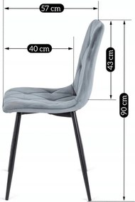 Zestaw Stół Okrągły Rozkładany HARRY 102-142 cm Dąb Craft/Czarny i 4 Krzesła Tapicerowane ROBIN Szare Nowoczesne