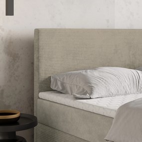 Masseno Łóżko kontynentalne TORREL z pojemnikiem na pościel 180x200 cm - Beżowy, POSO 02 + PAROS 02