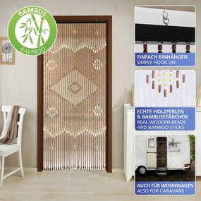 Bambusowa zasłona na drzwi w naturalnym kolorze 90x200 cm Rhombus – Maximex