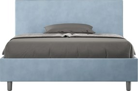 Łóżko bez stelaża tapicerowane 140x190 microfibra błękitny Adele