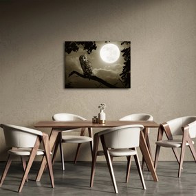 Obraz - Nocna sowa, złoty (70x50 cm)