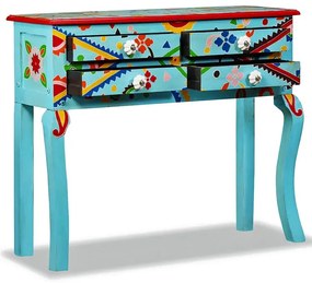 Niebieska drewniana konsola do salonu S9-K91