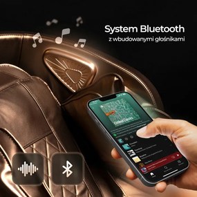 Fotel Masujący VX MAX Wypoczynkowy Relaksacyjny Brązowy Ekoskóra Nowoczesny