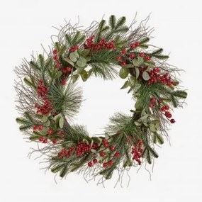 Dekoracyjny Wieniec Bożonarodzeniowy Ø60 Cm Adeline Pesto - Sklum