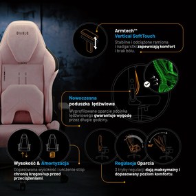 Fotel gamingowy Diablo X.One Prime, Normal Size, Akira Pink