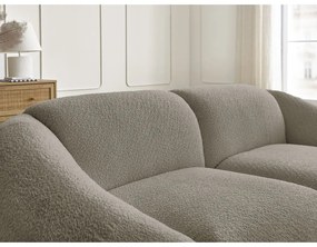 Szarobrązowa sofa z materiału bouclé 230 cm Tina – Bobochic Paris