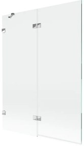 Mexen Lunar parawan nawannowy 2-skrzydłowy lewy 130 x 150 cm, transparent, chrom - 897-130-100-01-00-L
