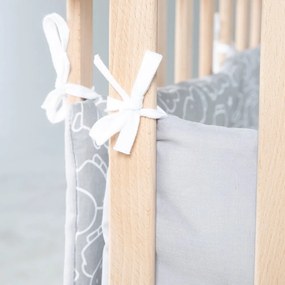Biały/szary ochraniacz do łóżeczka z mieszanki bawełny 96 cm Miffy – Roba