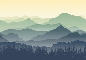 Fototapeta - Świt nad górami (196x136 cm)