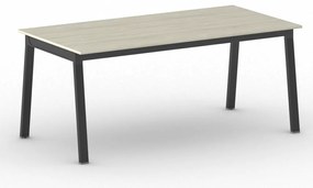 Stół konferencyjny do biura PRIMO BASIC, 180x90 cm, czarna podstawa, dąb naturalny