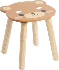 Drewniany stołek dziecięcy SAFARI z motywem zwierząt, 28 cm