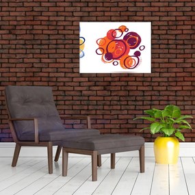 Obraz na szkle kolorowych kółek (70x50 cm)