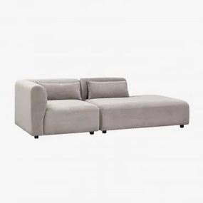 Sofa Modułowy Narożny 2-częściowy Z Prawym Szezlongiem Fogler Sztruks Jasny Szary Taupe - Sklum