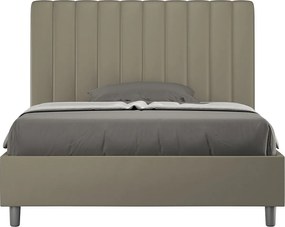 Łóżko bez stelaża tapicerowane 120x190 sztucznej skóry cappuccino Agueda