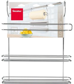 Wiszący stojak na ręczniki kuchenne ze stali chromowanej w kolorze srebra Lonardo – Metaltex