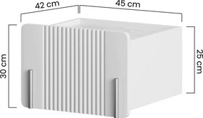 Szafka nocna Malmi 45 cm wisząca z szufladą - kaszmir / złoty