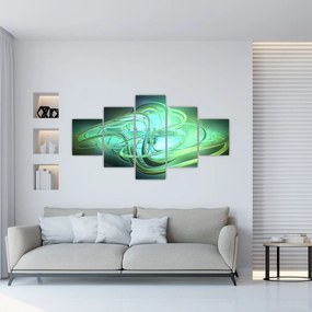 Obraz zielonej abstrakcji (125x70 cm)