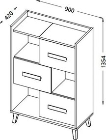 Komoda FIABA 90 cm do Salonu Sypialni Antracyt