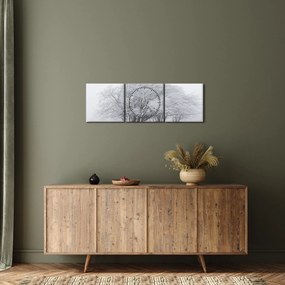 Obraz - Biała zima (z zegarem) (90x30 cm)