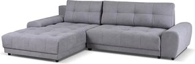 Narożnik lewostronny NAMPA 281x189 cm rozkładany z funkcją spania, w tkaninie SORO 93 szarej