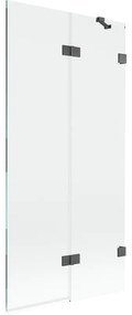 Mexen Lunar parawan nawannowy 2-skrzydłowy prawy 90 x 150 cm, transparent, gun gray szczotkowany - 897-090-100-66-00-P