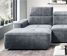 Narożnik COLOMBO Mini Lewostronny z elektryczną funkcją spania pojemnikiem PALLADIUM 15 Szary WERSAL