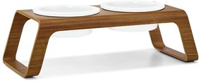 Zestaw misek ze stojakiem dla psów Desco Walnut M – MiaCara