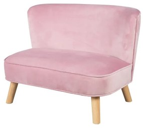 Jasnoróżowa aksamitna sofa dla dzieci 70 cm Lil Sofa – Roba