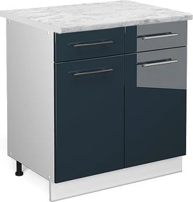 Szafka dolna do kuchni ciemnoniebieski wysoki połysk 80x60x82 fame-line