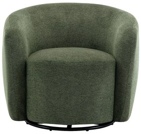 Fotel obrotowy z teksturowaną tapicerką w oliwkowej zieleni - VEREIDE