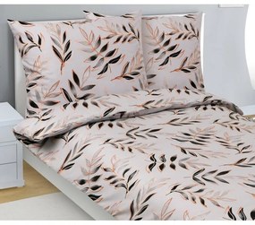 Bellatex Pościel bawełniana Liść szary, 140 x 220 cm, 70 x 90 cm, 140 x 220 cm, 70 x 90 cm