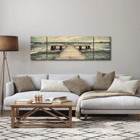 Obraz drewnianego molo na morzu (170x50 cm)