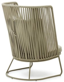 Zielony metalowy fotel ogrodowy Saconca – Kave Home