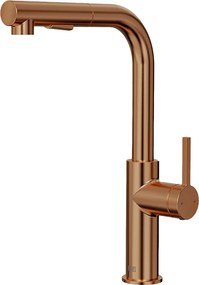 Pure II bateria zlewozmywakowa z wyciąganą wylewką szczotkowane miedź - Essebagno