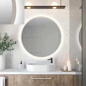 Lustro łazienkowe ZIRCON BETON 100 z oświetleniem LED BALTICA DESIGN