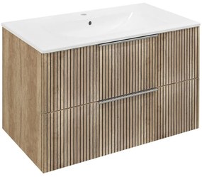 Wisząca szafka bez umywalki w dekorze dębu w naturalnym kolorze 80x52 cm Cirasa – Sapho