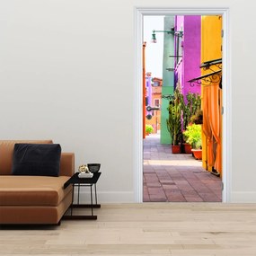 Fototapeta na drzwi - Kolorowa włoska ulica (95x205cm)