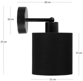 Czarny kinkiet LED  z czarnym abażurem WD-C-1010SC-SC jednopunktowy in
