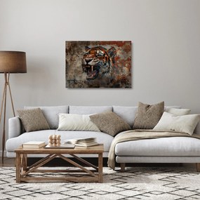 Obraz na szkle - Tygrys z cegieł (70x50 cm)