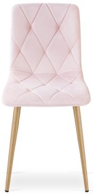PROMOCJA Jasnoróżowe aksamitne krzesło do jadalni LIBRA II. jakość.