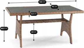 Zestaw Mebli Ogrodowych COMODO Brązowy/Szary Narożnik Stolik Tarasowy Technorattan Nowoczesny