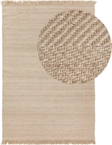 Beżowy wełniany dywan Lars A o prostokątnym kształcie