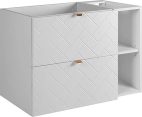 Meble łazienkowe, Biały Mat, 80 x 57 x 46 cm, złote uchwyty